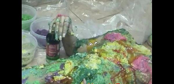  colorful messy fun for 2 girls